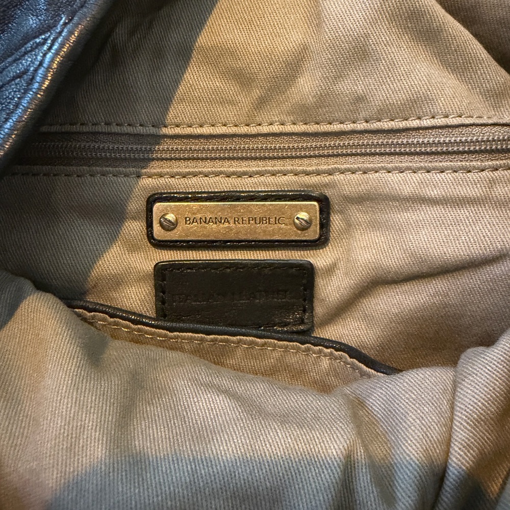 Banana Republic Black Leather Hobo Shoulder Bag - Picture 3 of 5